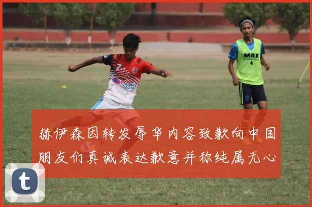 赫伊森因转发辱华内容致歉向中国朋友们真诚表达歉意并称纯属无心之过